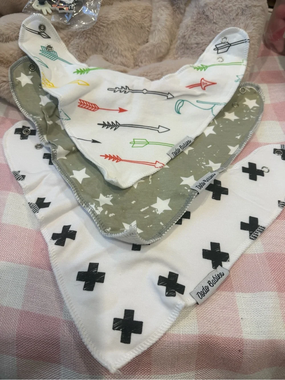 8 pcs burp babiesOrganic Cotton Baby Bandana Drool Bibs - Blue & Gray Set
